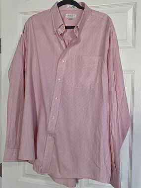 Cutter & Buck Pink Micro-Pattern Button-Down Dress Shirt
